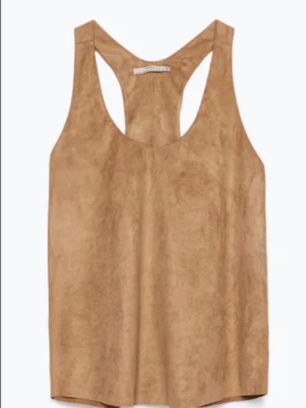 Zara faux suede top tan color